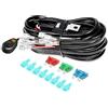 RIGIDON Cablaggio Fendinebbia con Interruttore 12V 40A 18AWG Kit Cavi Fendinebbia Cablaggio Auto On-Off Interruttore per Barra LED Fuoristrada ATV Camion SUV e Moto (Model A - 4 cavi)