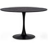 Yellowshop - Tavolo Rotondo Tulipano Bloom Ø120, Ø100 cm, Moderno in MDF Base Centrale in Metallo, Design Minimal per Pranzo, Bar o Bistrot, Bianco, Nero o Rovere (Nero Ø 120)
