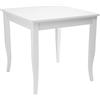 Liberoshopping tavolo fisso da cucina sala da pranzo o ristorante in legno massello - stile rustico compatto e robusto - facile da montare - 100% made in italy (Bianco Gamba Sciabola, 90x90)