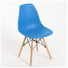 buybuy Kit Sedie GENOVA in PP con piedi in legno di faggio e metallo KITGEN001 (8, Azzurro, 45x53x84)