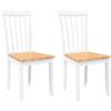 vidaXL Sedie da Pranzo 2 pz Bianche in Legno Massello di Hevea, sedia da pranzo, sedia da cucina, sedile da pranzo, sedia, sedia da soggiorno