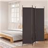 Generic Divisorio a 3 Pannelli Marrone 150x200 cm, Paravento da Interno in Tessuto, Separé Paravento, Separè (2,85KG)