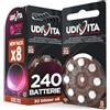 Udivita 240 Batterie Per Apparecchi Acustici Auricolari Udivita Misura 312 PR41 (Marroni) - 30 Blister da 8 Pile