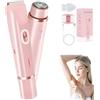 Generic Glow Aura - Rasoio da donna 2 in 1 a doppia testa, impermeabile IPX7, bagnato e asciutto, rasoio per peli del corpo e rimozione dei peli del viso, per bikini, ascelle, gambe, braccia, corpo viso (rosa