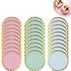 KEQAR Piatti di carta 30 pezzi, piatti compleanno eleganti, set piatti usa e getta per feste e decorazioni (17,8 cm) (Blu, Verde, Rosa)