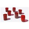 Zafferano Melting Pot Set 6 Bicchieri Monocolore - Rosso - Vetro Soffiato a Mano, 32 cl - Tumbler Artigianali per Acqua e Cocktail