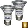 luckmax Faretto spot LED lungo PAR16 E27 dimmerabile 3000K bianco caldo,alta luminosità JDR 5W (sostituisce lampada alogena 50W-75W),angolo del fascio stretto 36°,E27 lampada spot riflettore in vetro