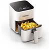 DEIME Air Fryer 2.5 L, Small Airfryer Digital Space Saving Compact, Bake, Reheat, Roasts for Quick Easy Meals, Mini Compact & Quiet, Nonstick & Dishwasher Safe Basket(White)