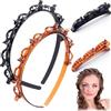 GGUFAY Cerchietto con Mollette Incorporate 2 Pezzi + Fascia con Clip 2 Pezzi Multifunzionale per Sport, Trucco e Styling - Ideale per Frangia e Acconciature Principessa (Nero/Marrone/Ambra)