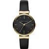 ARMANI Exchange Women Quartz 3 Pointer con braccialetto AX5903, Nero e tono oro giallo