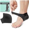 WOOHEALTH Proteggi Tallone Silicone, 2 Paia Protezione Tallone per Tallonite Anti Vesciche per Stivali, Talloniera Solette per Fascite Plantare e Tendinite d'Achille Tacco Incrinato (Nero)