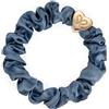 By Eloise London Gold Heart Silk Scrunchie colore Faded Denim