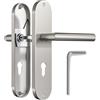 Bwintech 1 serie di maniglie a leva in zinco ad angolo retto su piastra con foro per chiave, adatte per camera da letto, porta d'ingresso, porta in legno