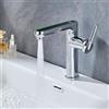 LakeBayMZC Rubinetto Per Bagno Con Display LED Della Temperatura Rubinetto da Bagno, Miscelatore Monocomando per Lavabo per Bagno,Cromato