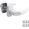 Sivenci - Set di maniglie per porte con rosetta | Scudo retrattile | Alluminio | Quadrato da 8 mm | Laccato bianco