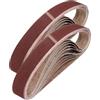sourcing map Nastri abrasivi in ossido di alluminio, 25 mm x 1067 mm, 24 pezzi, grana 40/80/120/240, per lavorazione del legno, lucidatura dei metalli, affilacoltelli