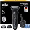 Braun Serie 5 Rasoio Elettrico Barba, Wet&Dry, Regolabarba Uomo, Rasoio Barba, 50 Min di Utilizzo, Stazione Smartcare 4in1, +2 Accessori, Senza Fili, 100% Impermeabile, 52-N7650cc, Nero