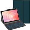 YHFZR Custodia Tastiera per Samsung Galaxy Tab S11 Tablet 11 Pollici SM-X730/X736B, [QWERTY Layout] 7 Colori Retroilluminati Ultra Sottile PU Cover Tastiera Rimovibile, Verde