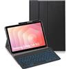 YHFZR Custodia Tastiera per Samsung Galaxy Tab S11 Tablet 11 Pollici SM-X730/X736B, [QWERTY Layout] 7 Colori Retroilluminati Ultra Sottile PU Cover Tastiera Rimovibile, Nero