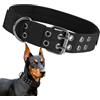 QTMMC Collare tattico per cani di taglia grande, regolabile, in nylon di grado militare, con fibbia ad anello a D, collare per addestramento per rottweiler, mastino, doberman, pastore tedesco (taglia L)