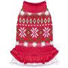 CuteBone DS85L-DE - Maglione di Natale rosso per cani, con fiocco di neve, cappotto invernale per cani, abito con volant per gatti, con foro per guinzaglio, colore: rosso