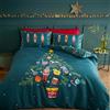 Catherine Lansfield Set copripiumino reversibile per letto king size con federe, motivo natalizio con schiaccianoci, verde