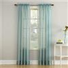 No. 918 Erica Crushed Sheer Voile Rod Pocket Curtain Panel, 51 x 95, Mineral Blue