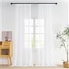 NICETOWN Tende trasparenti arricciate con binario, in voile, 245 cm, di colore bianco, per soggiorno, moderne, set da 2 pezzi, per camera da letto, altezza 245 x larghezza 140 cm
