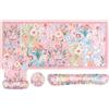 MOSISO Fiori Spliced Set Supporto Poggiapolsi Tastiera&Mouse,Tappetini,Large Tappetino Mouse&Tastiera&Tappetino Mouses&Coaster,Mat Mouses Ergonomico Non-Slip Easy Tipo Memory Foam Casa Ufficio, Rosa