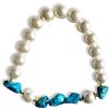 Generico Bracciale con scarti di lavorazione di corallo (Corallo turchese con perle)
