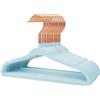 Stormix Grucce Per Neonati, Confezione Da 16 in Velluto Antiscivolo Grucce Con Tacche Per Le Spalle Per Bambini Piccoli Blu (Gancio Oro Rosa)