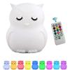 Tianhaixing Luce Notturna Bambini Lampada Gufo Lampada da Comodino 9 Colori Ricaricabile Telecomando Luce Notturna LED per Regalo/Ufficio/Soggiorno/Camera da Letto/Bagno