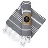 Mioeco Asciugamano turco in autentico cotone - Set di 2 classici di lusso - Asciugamani decorativi organici al 100% per bagno, cucina e casa 51 x 96 cm - Super assorbente (blu notte) (Stone Grey)