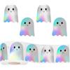 GTYARYUA Halloween Stickers, 500 PCS Adesivi Fantasmi di Halloween, Rotolo di Adesivi Fantasma, Adesivi decorativi Rotondi Glitterati, per Festival per Bambini, Articoli per Feste (fantasma)