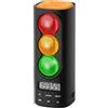 MeesMeek Timer digitale semaforico audiovisivo, display LCD regolazione del volume, con 4 suonerie per bambini aula casa cucina gioco conto alla rovescia pausa memoria (Nero)