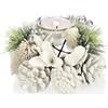 COM-FOUR® Portacandela - portacandele decorativo per Natale e autunno - portacandele con materiali naturali - artigianato (Disposizione dell'Avvento - 1 candela)