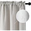 GIRASOLE HOME® Coppia Tende Semi Oscuranti Antifiamma Ideali per Cucina Ristorante Albergo Fantasia a Tratteggi Tessuto Ignifugo Certificato Tenda Isolante 2 Pannelli (70x145cm, Greige Chiaro)