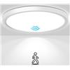 Oumida Plafoniera LED Soffitto con Sensore di Movimento, 18W 4000K Lampadario con Sensore Radar, 1800LM 22cm Plafoniera LED Soffitto per Corridoio, Scale, Garage, Balcone (22CM)