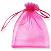 PLECUPE 100 Pezzi Sacchetti Confetti,Sacchetti Organza 20x30cm Sacchetti Regalo in organza con Coulisse per Matrimonio,Natale,Bomboniere,Compleanno,Caramella, Gioielli, Festa, Battesimo-Rose Red