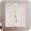 GIRASOLE HOME Coppia Tende Creta Semi Filtranti in Simil Lino Naturale 2 Pannelli da 55x130cm con Tasca