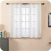 GIRASOLE HOME® Coppia Tende Filtranti in Simil Lino Fantasia Rampicanti Tenda per Finestra ed Interni 2 Pannelli con Tasca e Passanti Nascosti (Crema, 70x138cm)