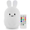 Tianhaixing Luce Notturna Bambini Lampada Coniglio Lampada da Comodino 9 Colori Ricaricabile Telecomando Luce Notturna LED per Regalo/Ufficio/Soggiorno/Camera da Letto/Bagno