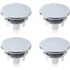 pawpoem Set 4 Troppo Pieno, Tappi Troppo Pieno Lavandino in Acciaio Inox, Copertura Rotonda Decorativa Universale, Tappo Troppo Pieno Bidet e Bagno, Accessorio per Troppo Pieno Lavandino Cucina