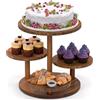 RATSTONE Alzata Per Cupcake a 4 Ripiani In Legno,Supporto Per Cupcake Da Dessert,Usato Come Fruttiera a Piani o Vassoio,Per Feste,Matrimoni,Sagre,Tè Pomeridiano ,Feste a Casa