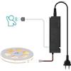 lichtvoll Striscia LED COB da 5 m, luce bianca calda, con sensore di movimento e alimentatore da 60 W, striscia LED da 5 m, per pannelli acustici, striscia luminosa da cucina