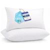 Flowen Cuscini Letto Coppia di Guanciali 50x70 per Dormire Imbottitura Standard Antiacaro Anallergico Traspirante Rettangolare per Matrimoniale Singolo con Federa in Poliestere Lavabile