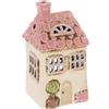 Shudehill Giftware Village Pottery - Portacandele in ceramica, collezione Pretty Garden Floral House, colore: Panna