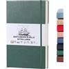 BEECHMORE BOOKS Quaderno da disegno A3 (29,7 x 42 cm) - 160 pagine, 160 g/m² | Copertina rigida in similpelle, sketchbook bianco, confezione regalo, pagine perforate, tasca posteriore, segnalibro