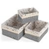 Otauoaea Cestini Portaoggetti, Set di 3 Cestini Portaoggetti Bambini Cesto Cestino porta Giocattoli Cestino da Bagno Cesto Vimini Corda di Carta Cestino Porta per Camerette, Bagno, Cassetti(Grigio)