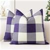 JOTOM Set di 2 Federe per Cuscini 50x50cm Copricuscini Di Natale Agriturismo Classico Plaid Decorativo Cuscini Divano Arredamento per la Casa per Divano Soggiorno Letto (Viola)